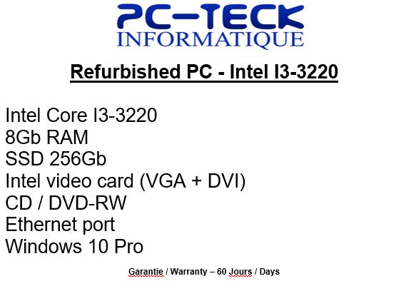 Refurbished PC - Intel I3-3220