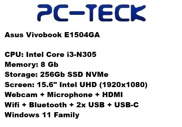 Asus Vivobok E1504GA - Laptop