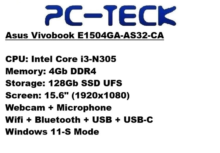 Asus Vivobok E1504GA-AS32-CA - Laptop