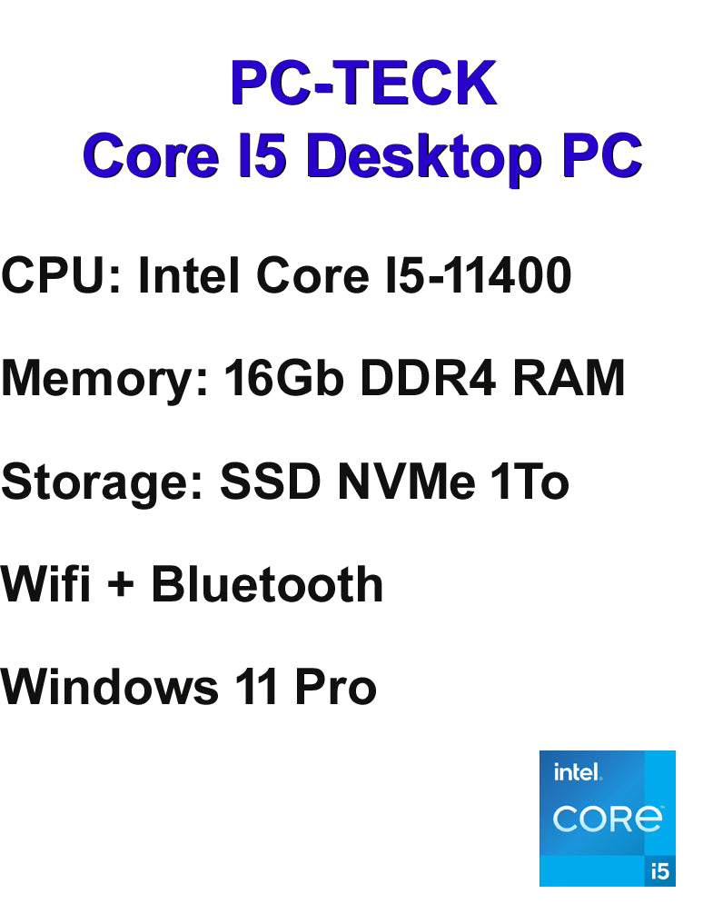 PC-TECK - Core I5 Desktop PC