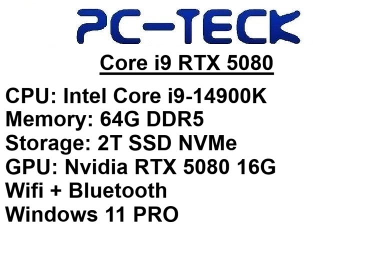PC-TECK - Core i9 RTX 5080 - Gaming PC
