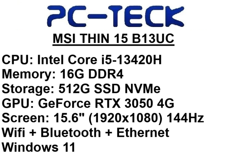 MSI THIN 15 B13UC - Gaming Laptop