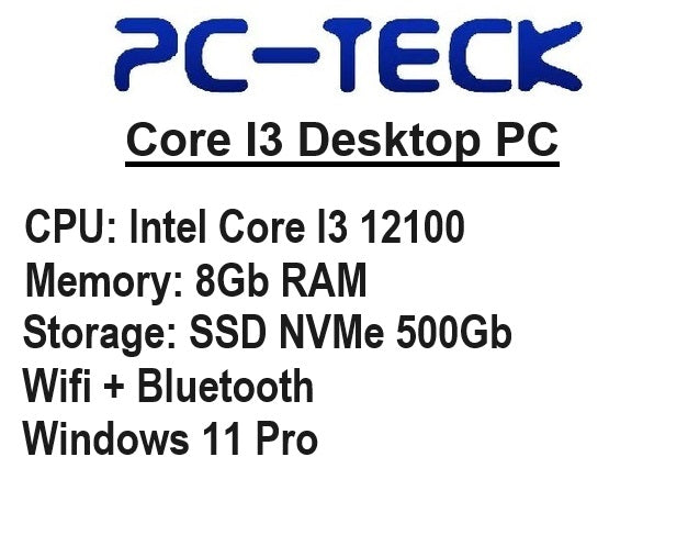 PC-TECK - Core I3 Desktop PC