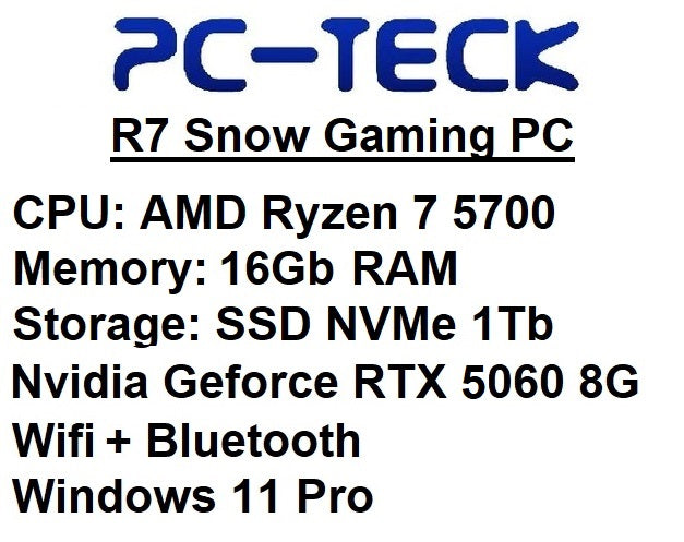 PC-TECK - PC de jeu Snow R7