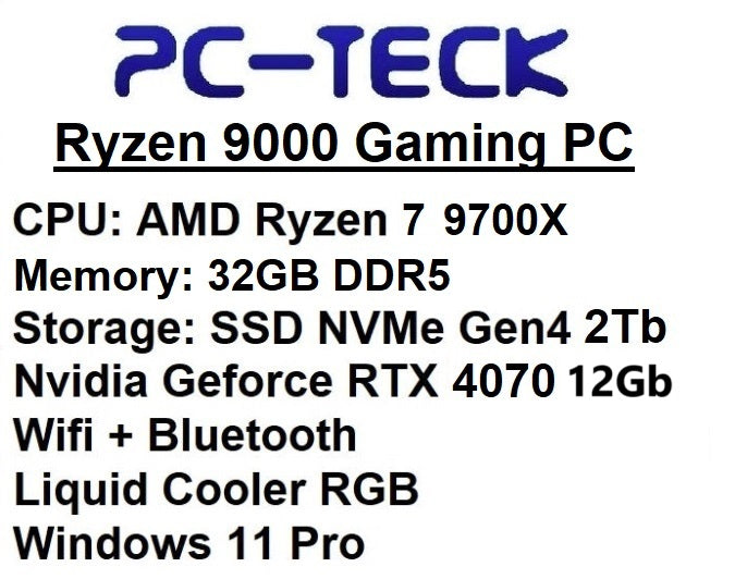 PC-TECK - Ryzen 9000 Gaming PC