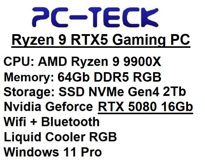 PC-TECK – PC de jeu Ryzen 9 RTX5