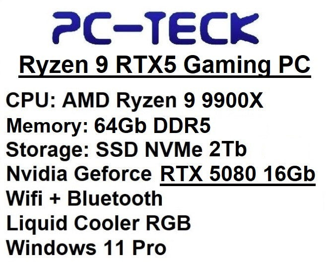 PC-TECK – PC de jeu Ryzen 9 RTX5