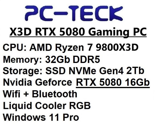 PC-TECK – PC de jeu X3D RTX 5080