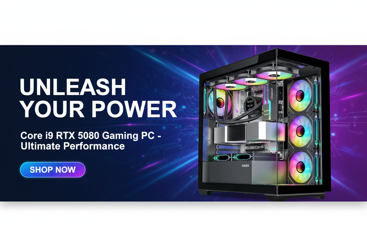 Core i9 RTX 5080 Gaming PC Promotional Banner