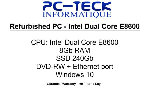 Ordinateur reconditionné - Dell / Intel Dual Core E8600