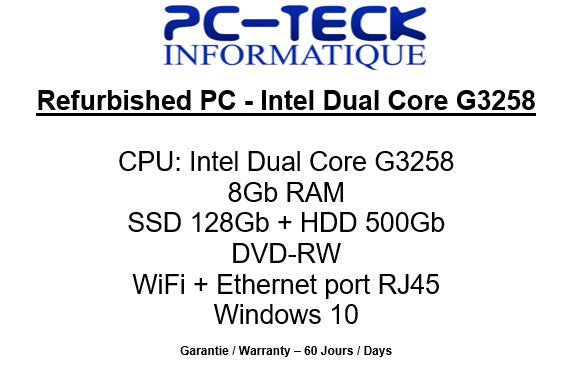 Ordinateur reconditionné - Intel Dual Core G3258
