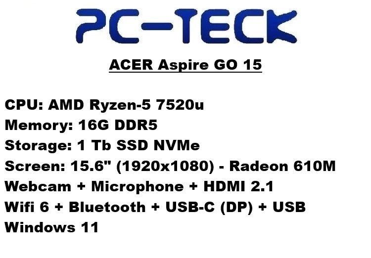 ACER Aspire GO 15 - Laptop