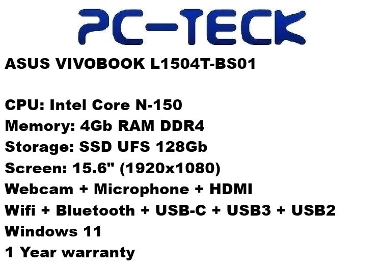 ASUS VIVOBOOK L1504T-BS01 - Laptop