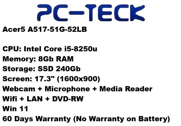 Acer Aspire 5 A517-51G-52LB - Ordinateur portable reconditionné