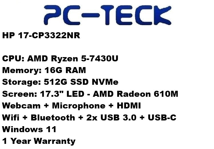HP 17-CP3322NR - Ordinateur portable