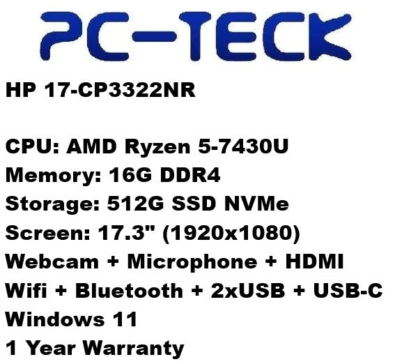 HP 17-CP3322NR - Ordinateur portable
