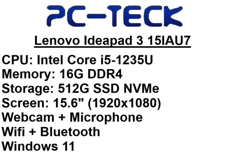 Lenovo Ideapad 3 15IAU7 - Laptop