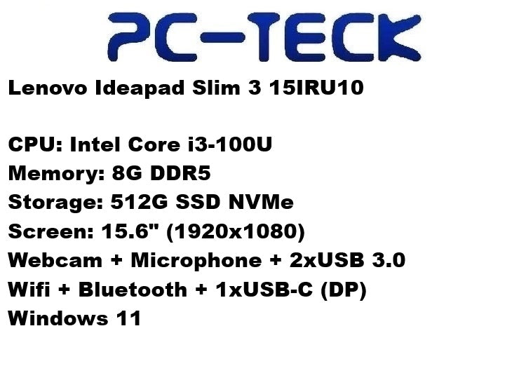 Lenovo Ideapad Slim 3 15IRU10 - Laptop