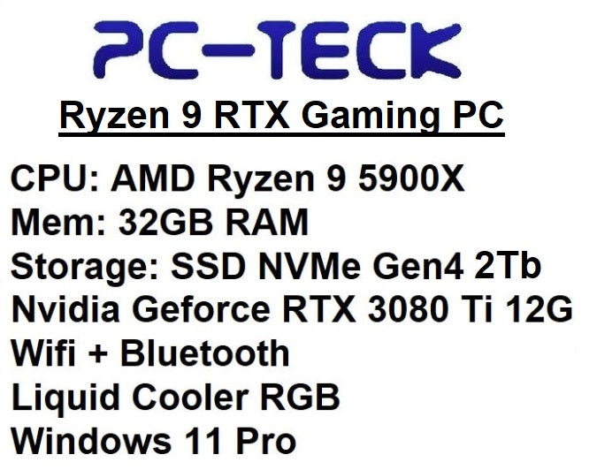 PC-TECK - PC de jeu Ryzen 9 RTX