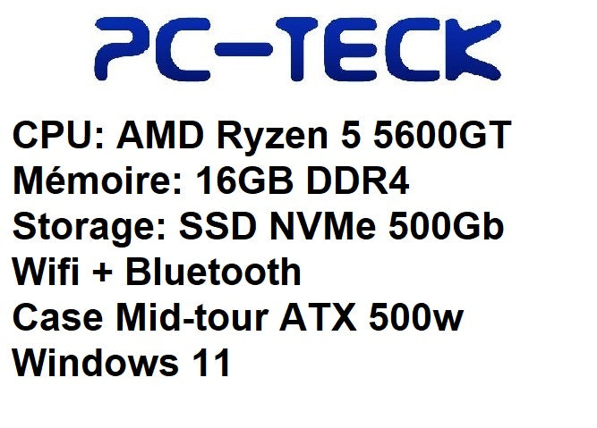 PC-TECK - Ryzen 5 Desktop PC