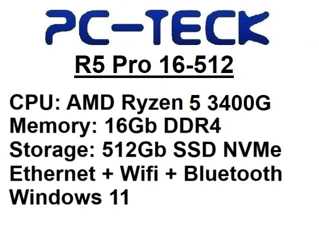 PC-TECK - R5 PRO 16-512 - Desktop PC