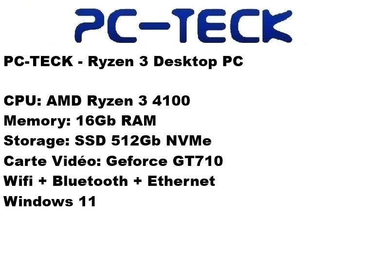 PC-TECK - Ryzen 3 Desktop PC