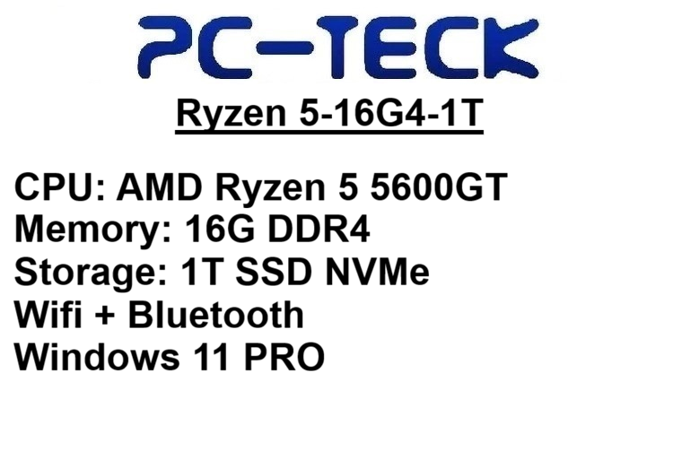 PC-TECK - Ryzen 5-16G4-1T - Desktop PC