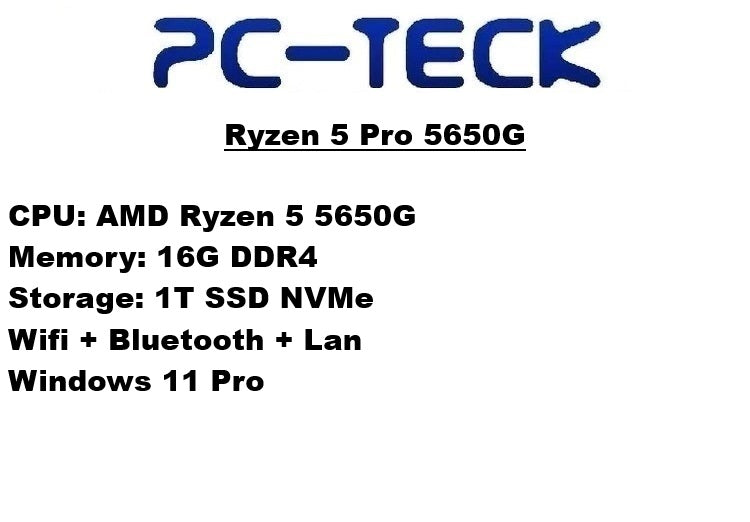 PC-TECK - Ryzen 5 Pro 5650G - Desktop PC