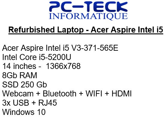 Ordinateur portable remis à neuf - Acer Aspire V3-371-565E